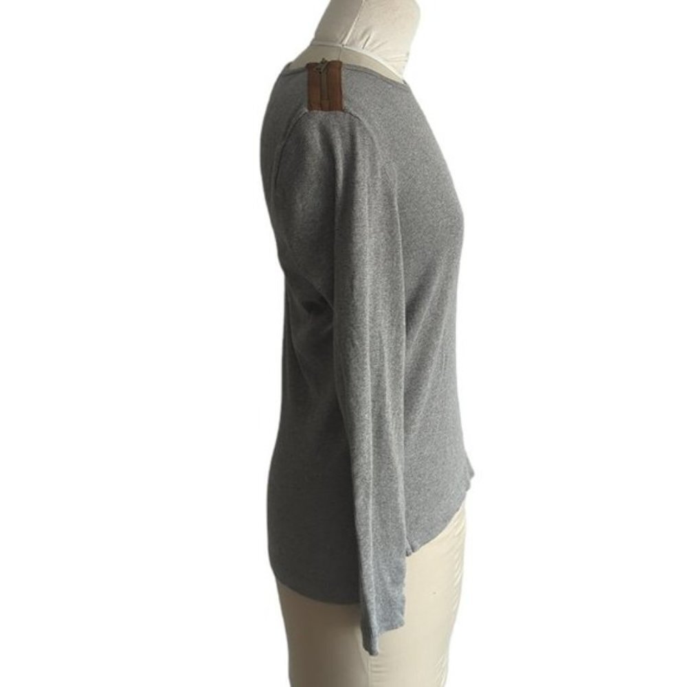 Lauren Ralph Lauren Suede Shoulder Top - Picture 2 of 5